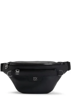 HUGO BOSS Belt Bag In Faux Leather With Metallic Stacked Logo | Bags