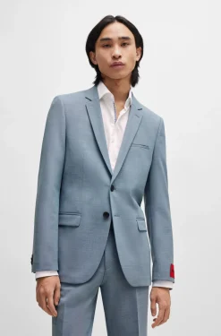 HUGO BOSS Extra-slim-fit Jacket In Performance-stretch Patterned Cloth | Suit Separates