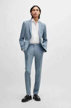 HUGO BOSS Extra-slim-fit Jacket In Performance-stretch Patterned Cloth | Suit Separates