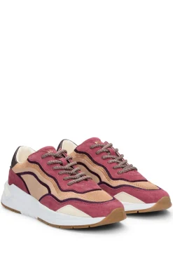 HUGO BOSS Mixed-material Trainers With Suede And Faux Leather | Women Sneakers