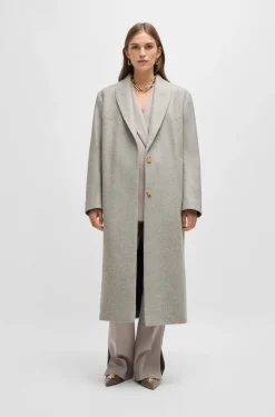 HUGO BOSS Oversize-fit Coat In Wool With Cashmere | Women Jackets And Coats