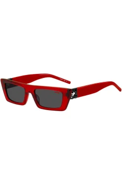 HUGO BOSS Red-acetate Sunglasses With 3D Monogram | Women Eyewear