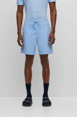 HUGO BOSS Regular-fit Shorts In Paper-touch Stretch Cotton | Shorts