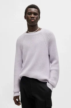 HUGO BOSS Regular-fit Sweater In Ribbed Cotton | Sweaters And Cardigans