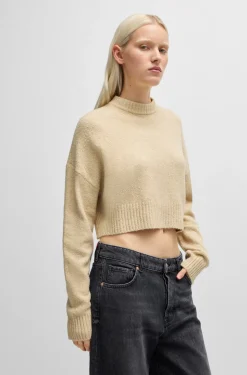 HUGO BOSS Relaxed-fit Sweater With Stacked Logo | Women Sweaters And Cardigans