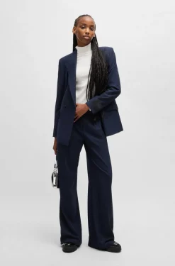 HUGO BOSS Stretch-cotton Slim-fit T-shirt With Logo Print | Women T-Shirts