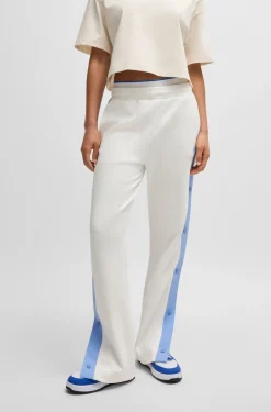 HUGO BOSS Stretch-cotton Tracksuit Bottoms With Side Tape | Women Tracksuits